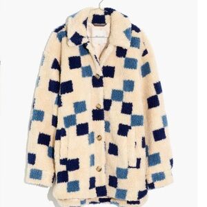 Madewell (re)sourced Sherpa Belrose Shirt-Jacket in Checkerboard M